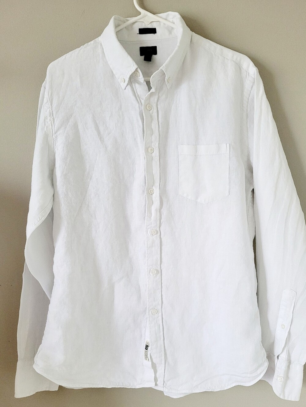 J. Crew Slim Baird McNutt Irish 100% Linen Shirt - White Unisex Large - Picture 5 of 16